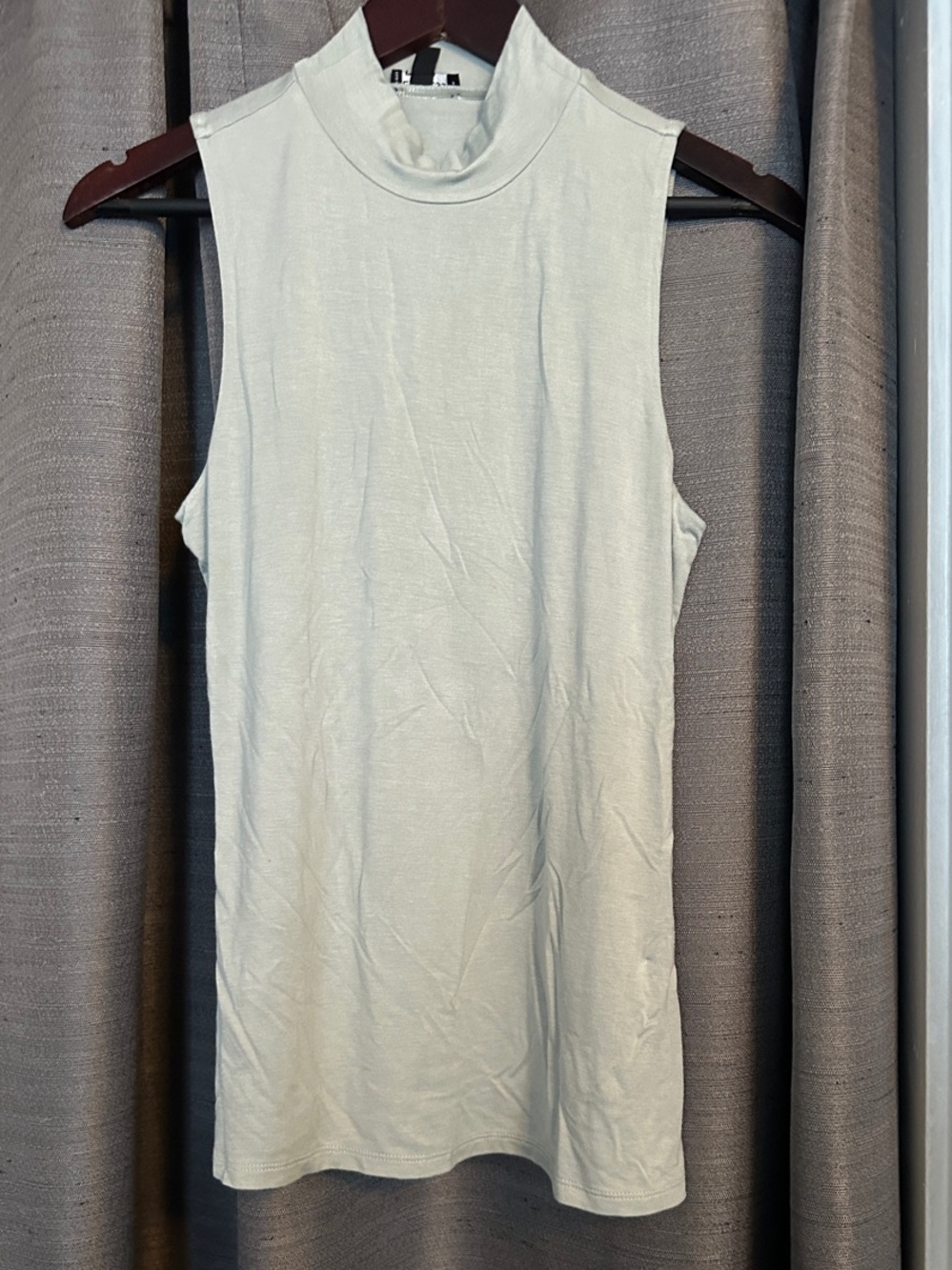 Express Sleeveless Mock Neck Tank - Pale Sage